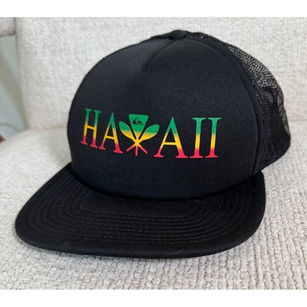 Quicksilver Hawaii Colors Foam Mesh Snapback Trucker Hat Surfer Hawaiian Flag - Picture 3 of 7